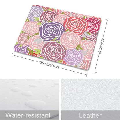 Abstract Roses - Leather Mouse Pad