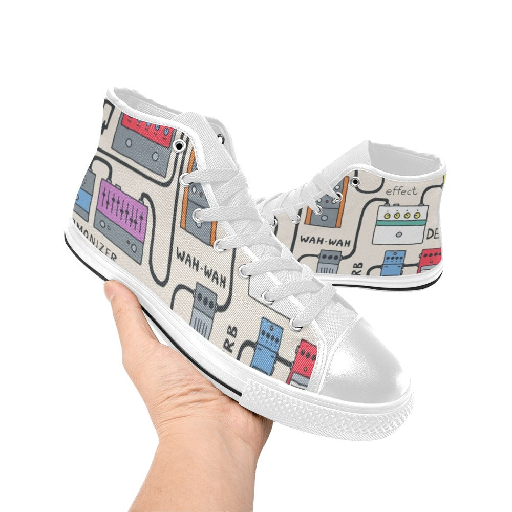 Guitar Pedals - Women's High Top Canvas Shoes