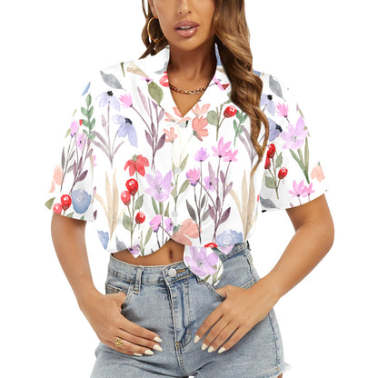 Floral Watercolour - Womens Hawaiian Shirt