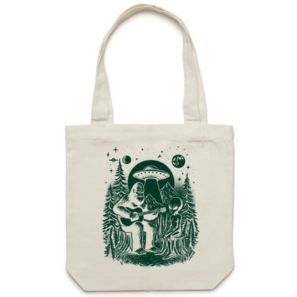 Alien And Big Fit Play Guitar - Canvas Tote Bag