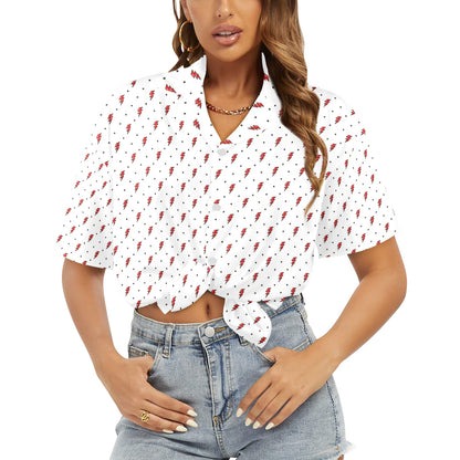 Red Lightning - Womens Hawaiian Shirt