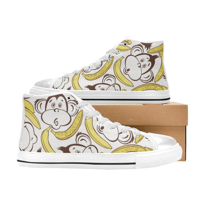 Banana Monkeys - Women's High Top Canvas Shoes