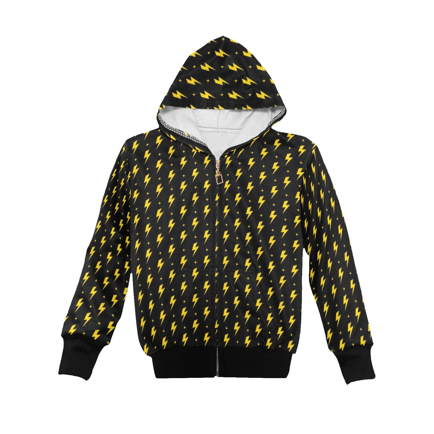 Yellow Lightning - Junior Boys Zip Up Hoodie