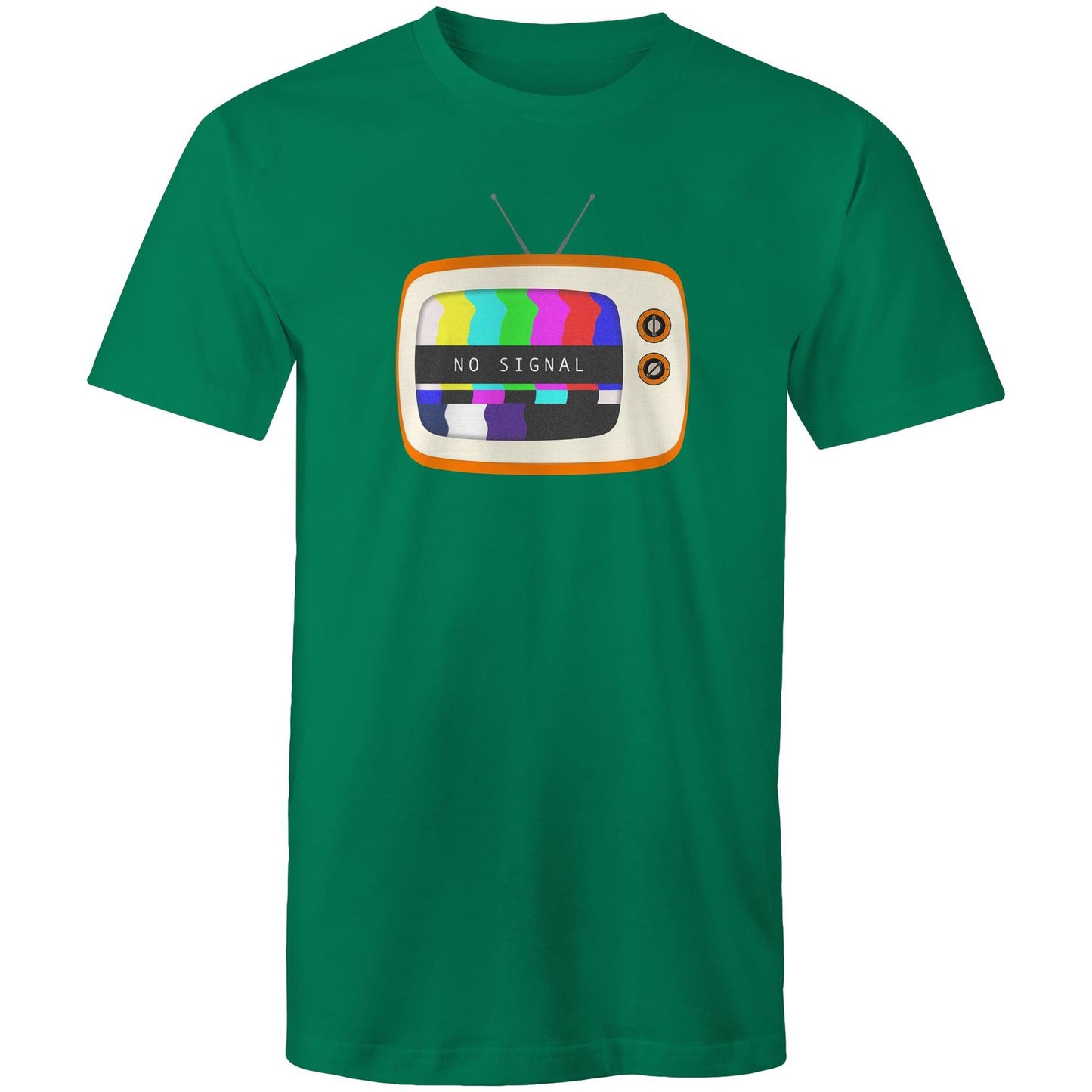 Retro Television, No Signal - Mens T-Shirt Kelly Green Mens T-shirt Retro