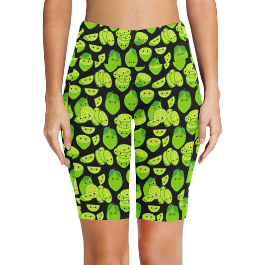 Cute Limes - Women's Bike Shorts Womens Bike Shorts