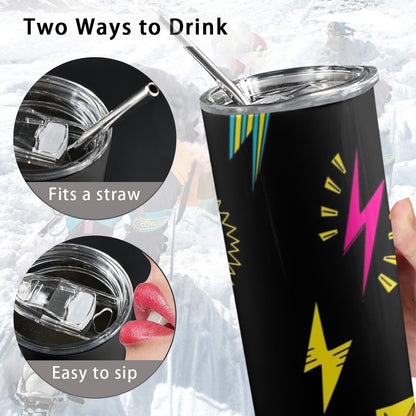 Fun Lightning - 20oz Tall Skinny Tumbler with Lid and Straw