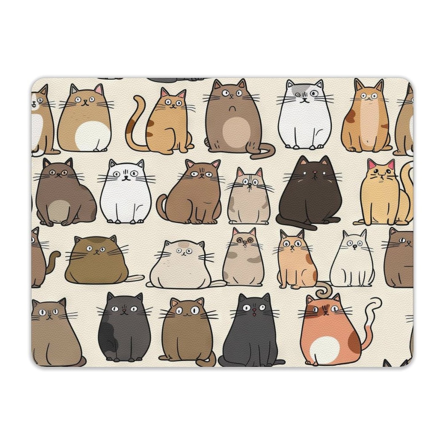 Lots Of Cats - Leather Mouse Pad