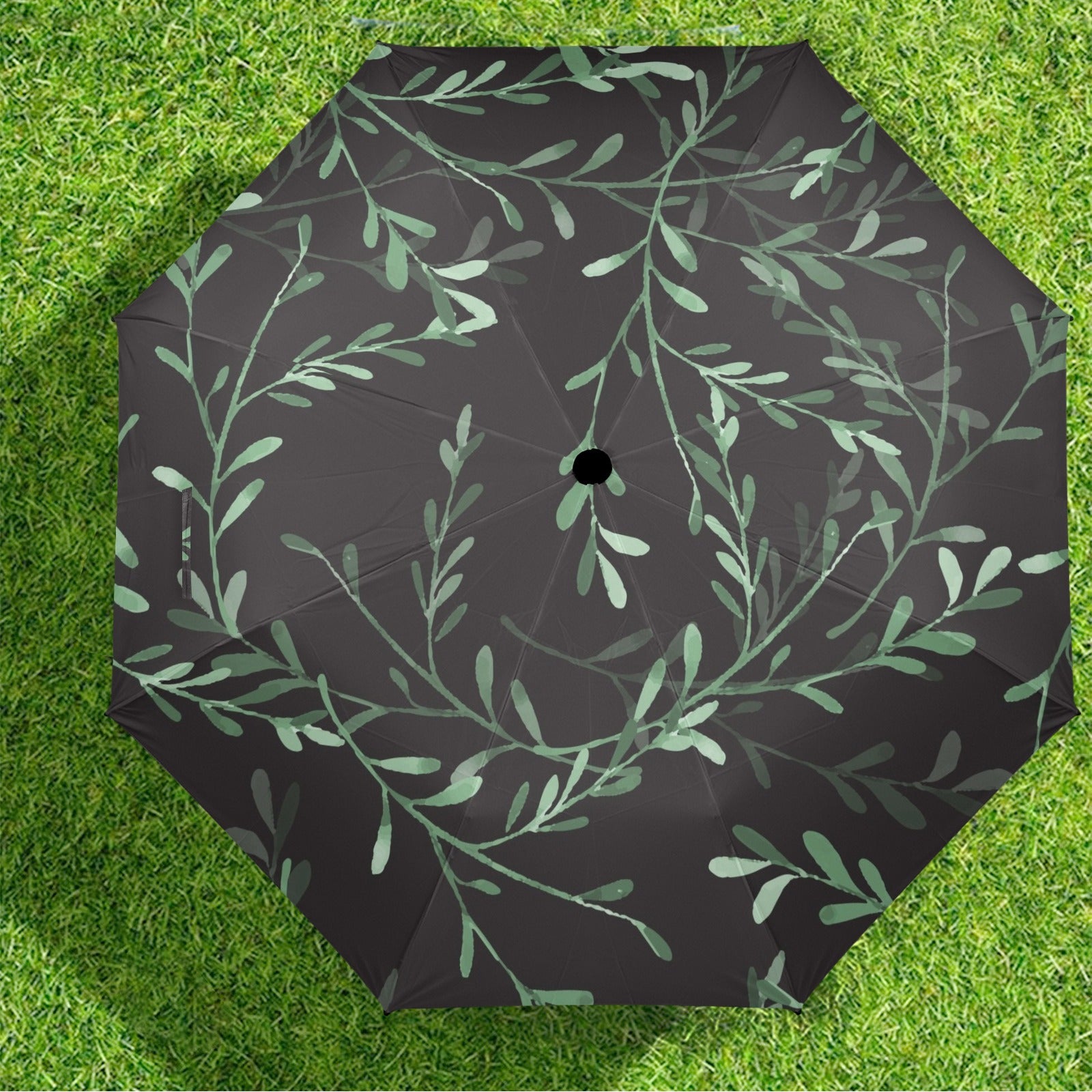 Delicate Leaves - Semi-Automatic Foldable Umbrella Semi-Automatic Foldable Umbrella Printed Offshore