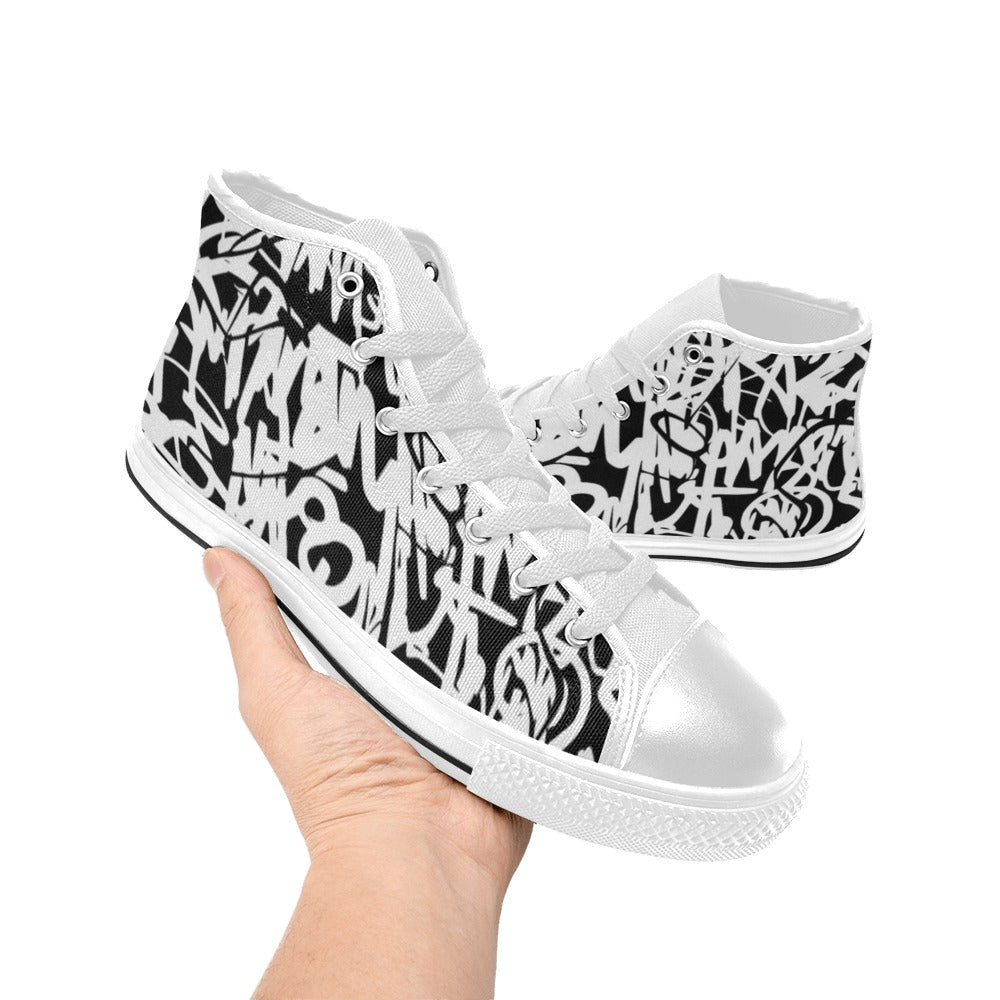 Graffiti - Women's High Top Canvas Shoes