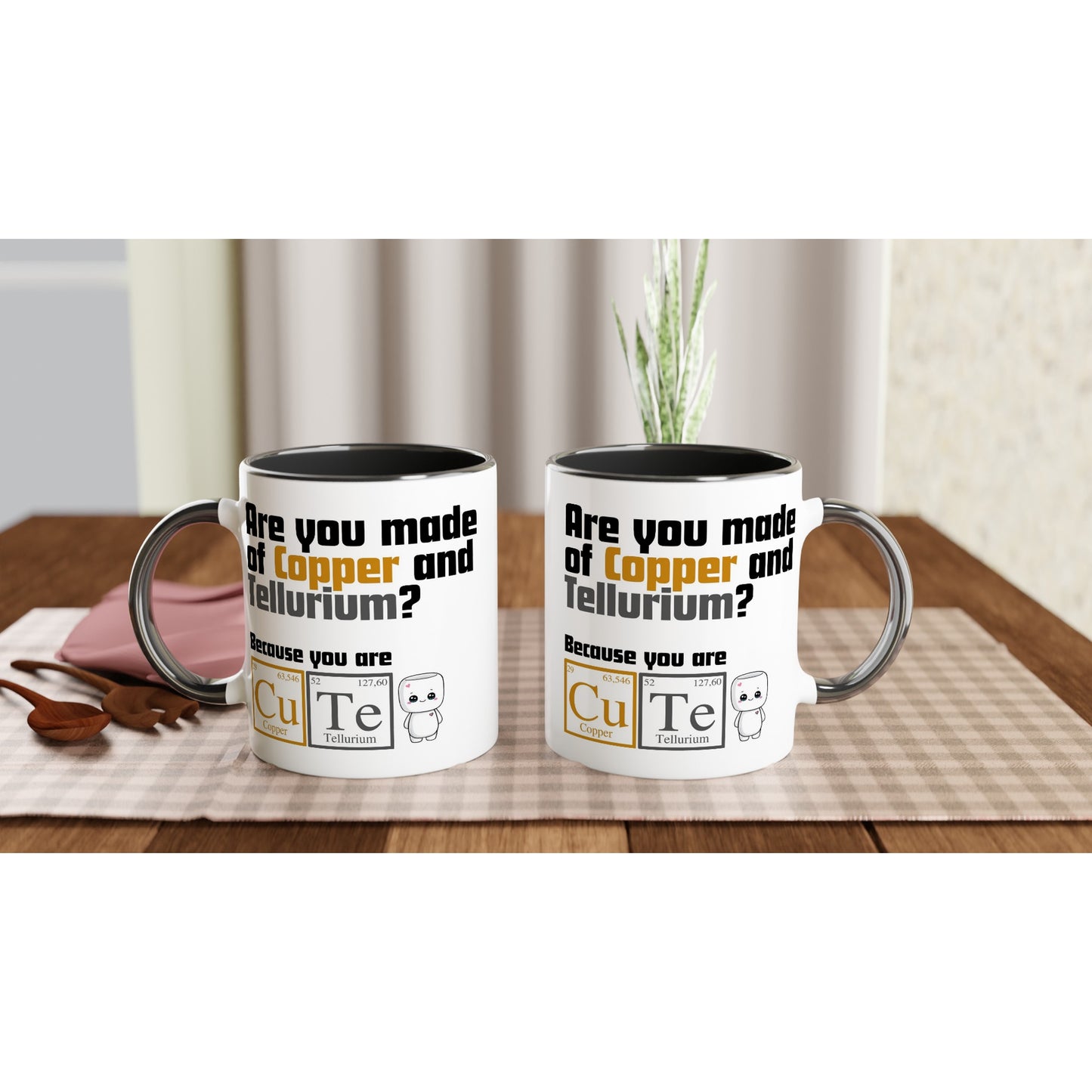 Cute, Periodic Table Of Elements - White 11oz Ceramic Mug with Colour Inside Colour 11oz Mug Globally Fulfilled Science