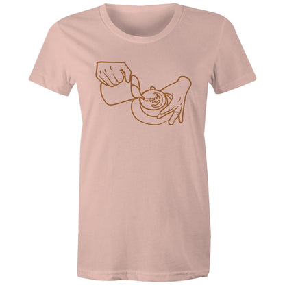 Barista Pouring Coffee - Womens T-shirt