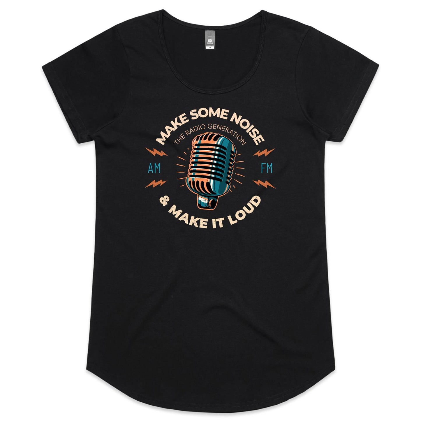 Make Some Noise, Retro Microphone - Womens Scoop Neck T-Shirt