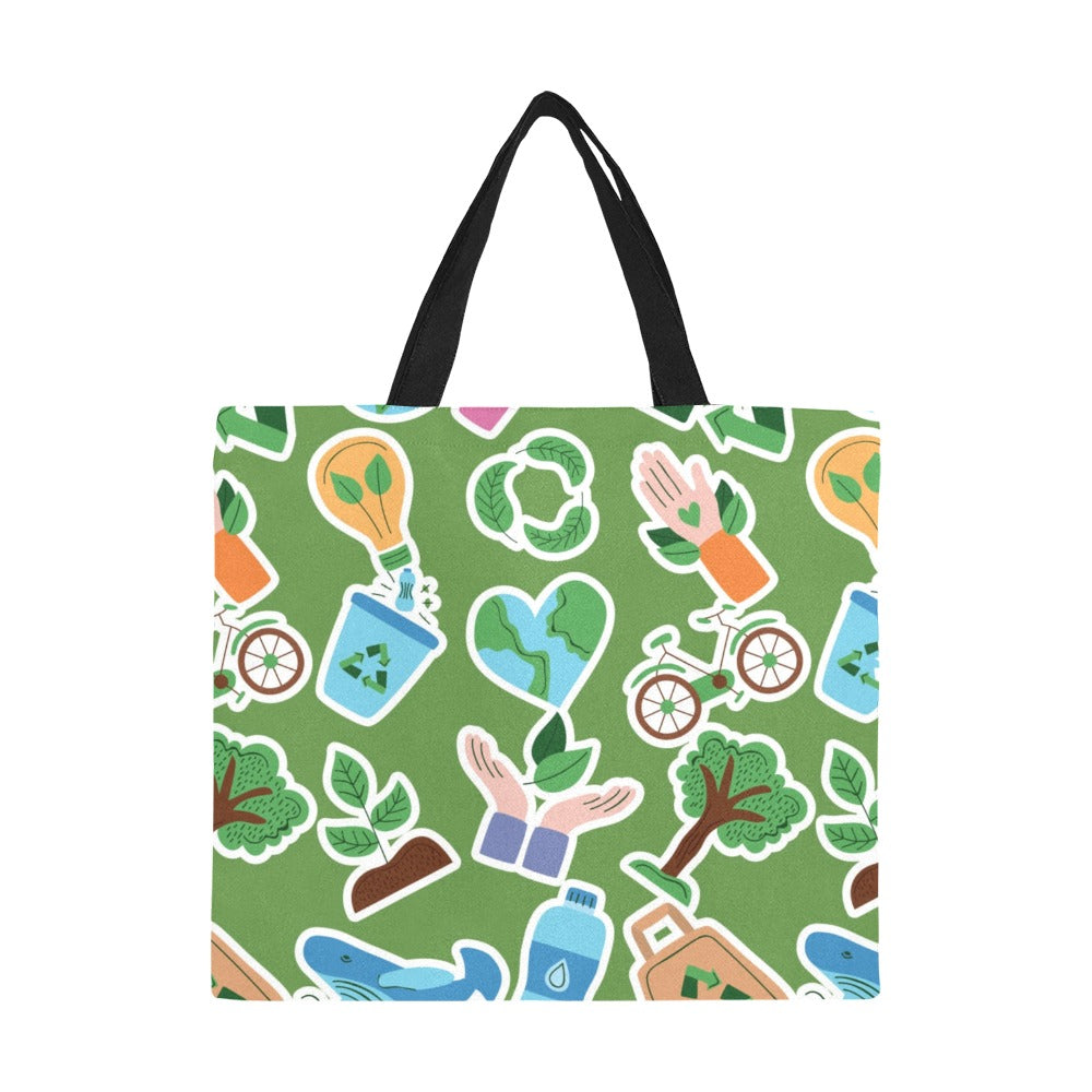 Earth Stickers - Full Print Canvas Tote Bag Full Print Canvas Tote Bag Printed Offshore