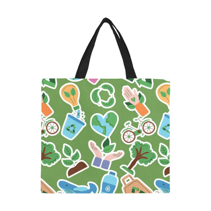 Earth Stickers - Full Print Canvas Tote Bag Full Print Canvas Tote Bag