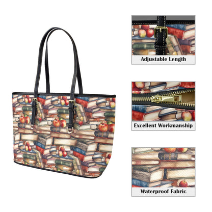 Watercolour Books - Leather Tote Bag-Large