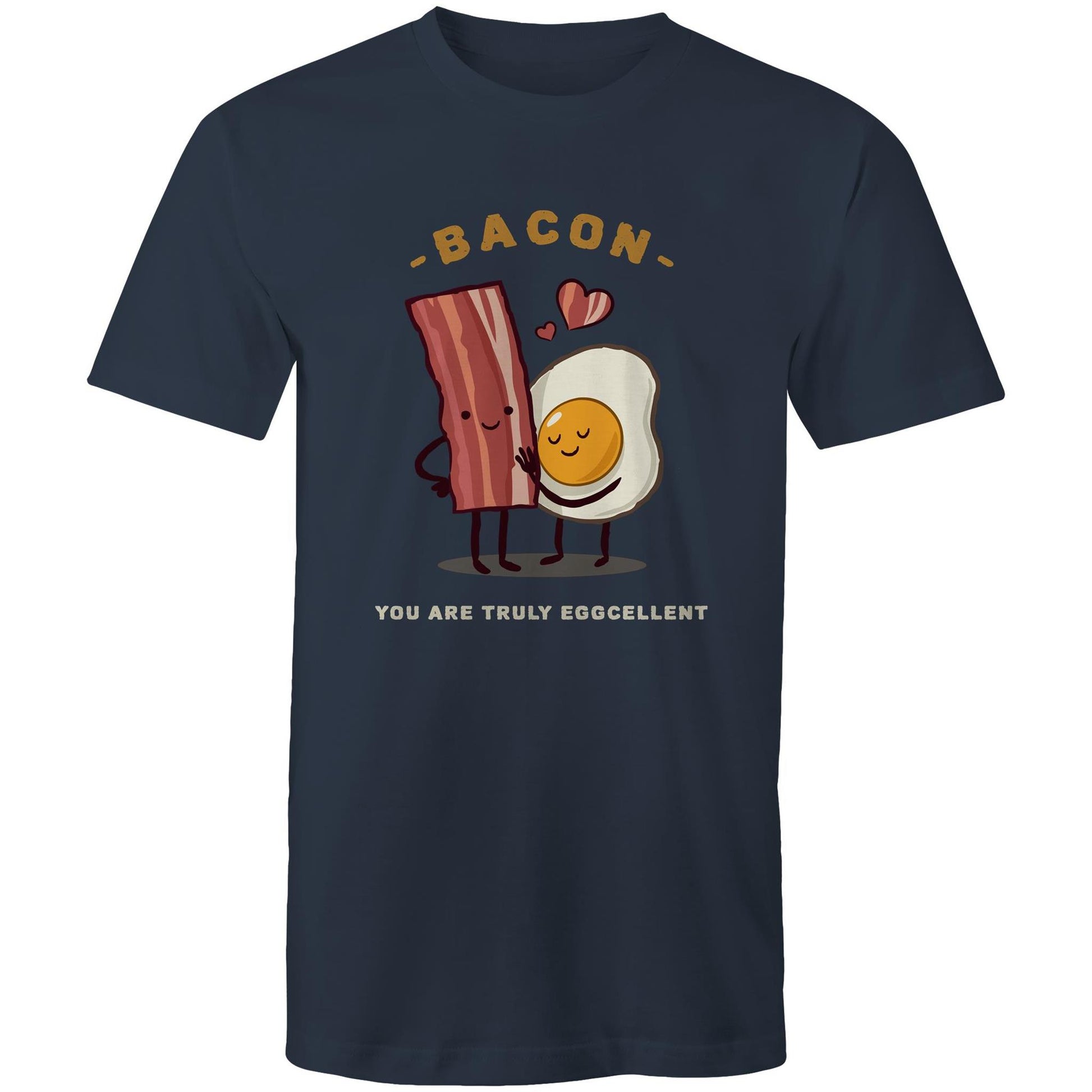 Bacon, You Are Truly Eggcellent - Mens T-Shirt Navy Mens T-shirt Food