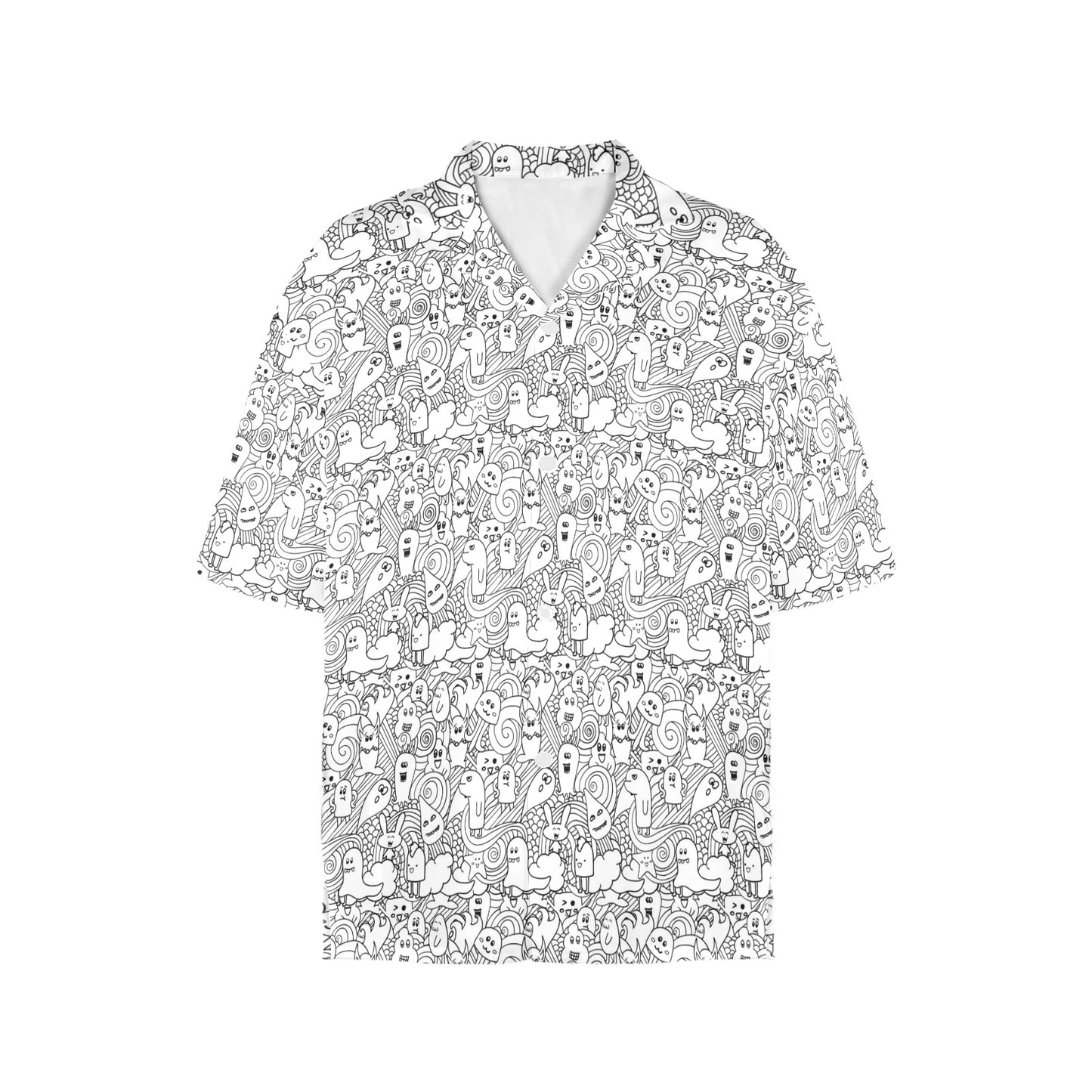 Black And White Creatures - Womens Hawaiian Shirt