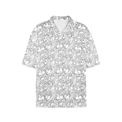 Black And White Creatures - Womens Hawaiian Shirt