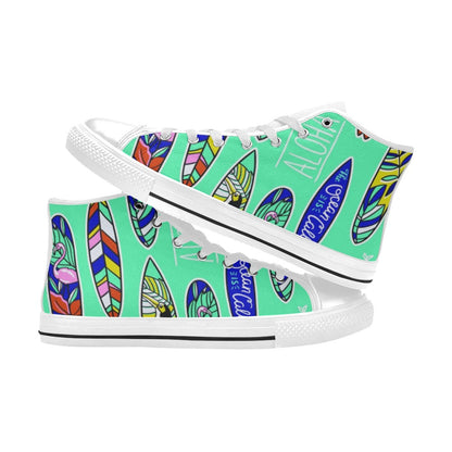 Aloha Surfboards - Women's High Top Canvas Shoes