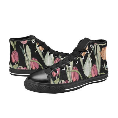 Tulips - Men's High Top Canvas Shoes