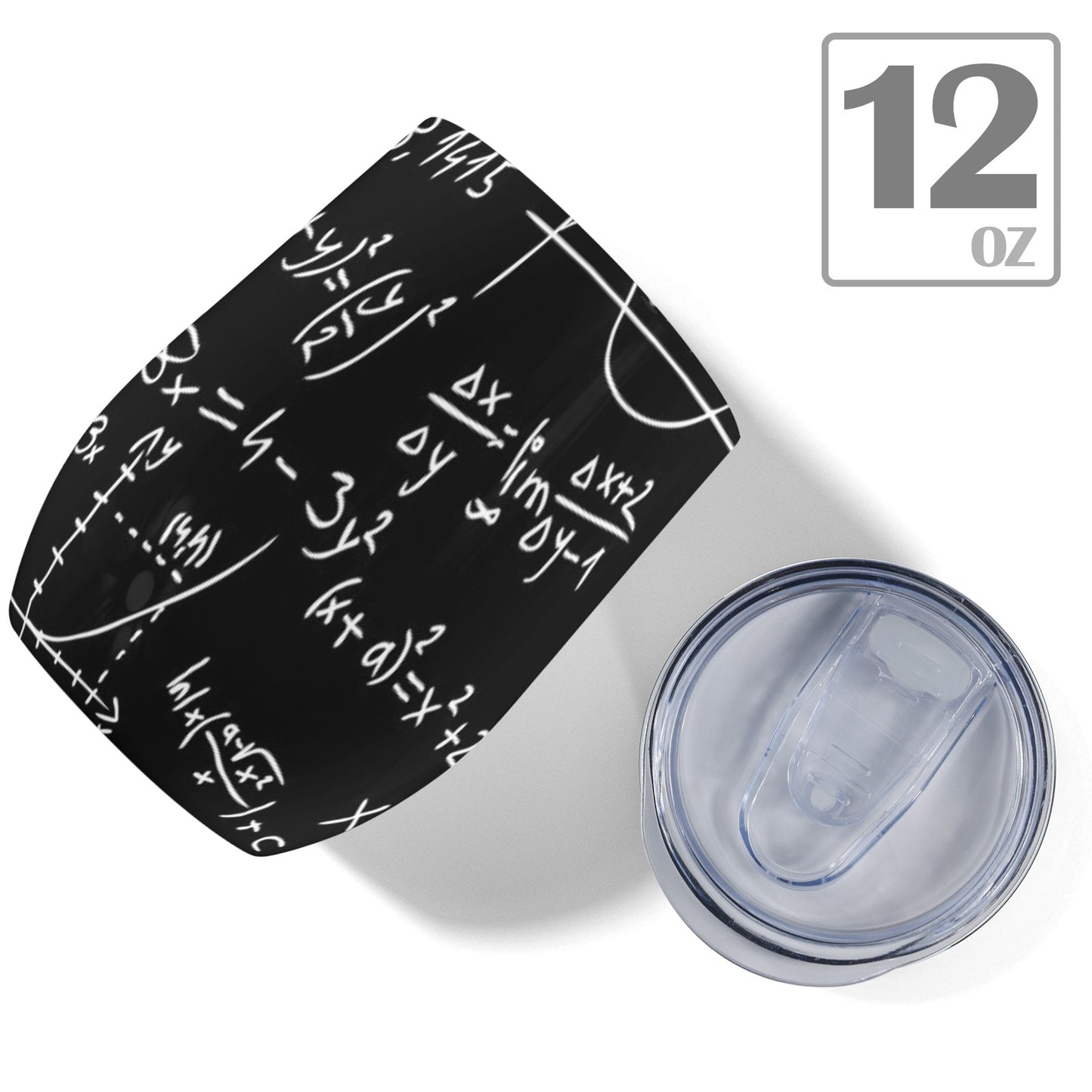 Equations - 12oz Wine Tumbler 12oz Wine Tumbler Maths Printed Offshore Science