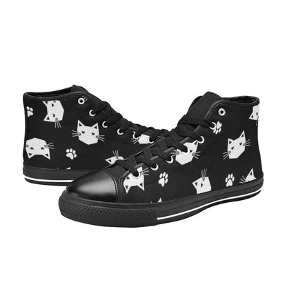 Geometric Cats - Women's High Top Canvas Shoes