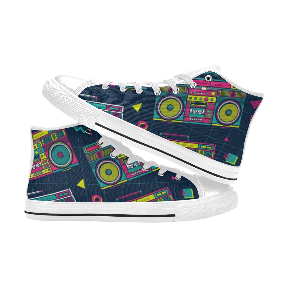 Boombox - Women's High Top Canvas Shoes