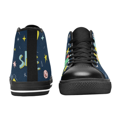 Hello Alien - Men's High Top Canvas Shoes