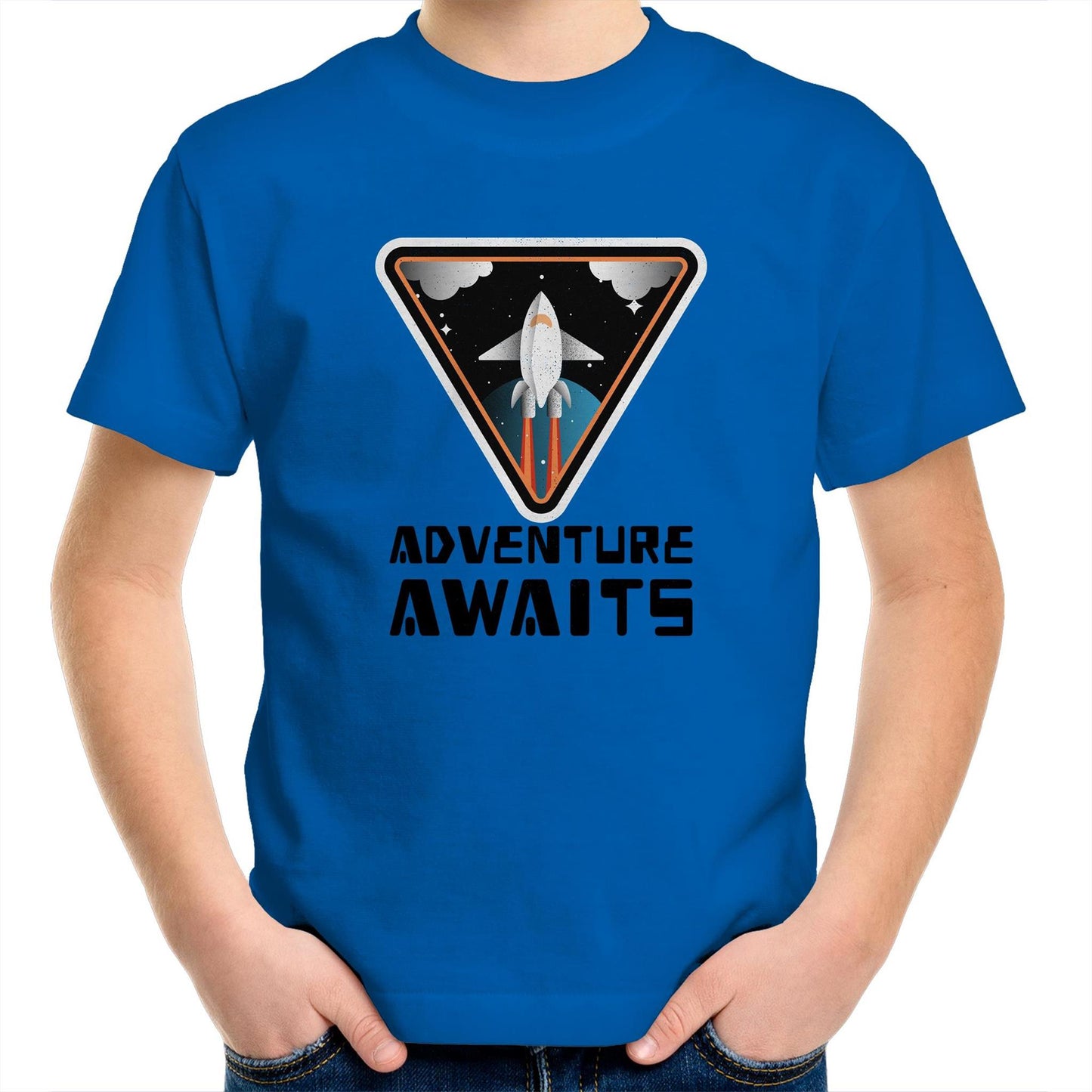 Adventure Awaits, Spaceship - Kids Youth T-Shirt