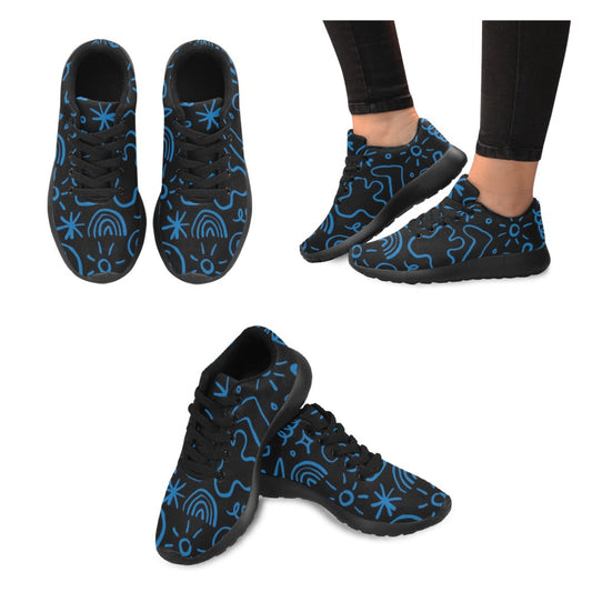 Blue Squiggle - Kids Sneakers