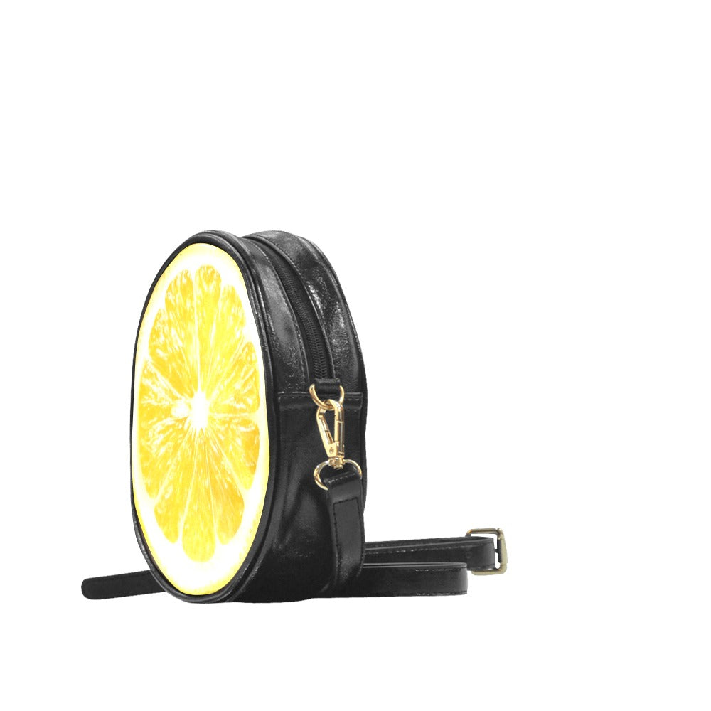 Lemon Slice - Round Sling Bag Round Sling Bag Printed Offshore