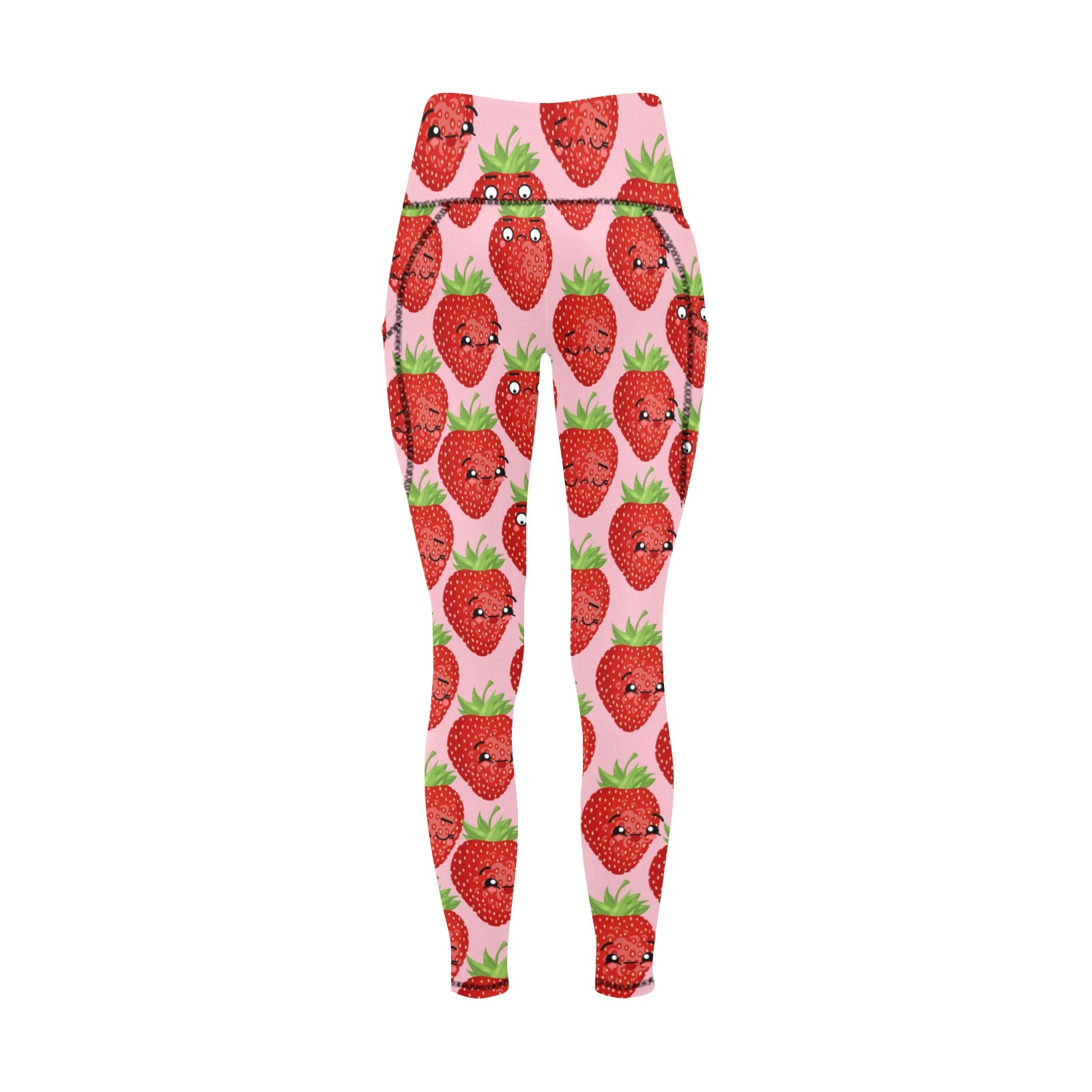 Strawberry Characters - Women's Leggings with Pockets Women's Leggings with Pockets S - 2XL Food Printed Offshore