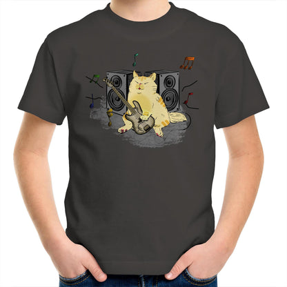 Cat Bass Player - Kids Youth T-Shirt