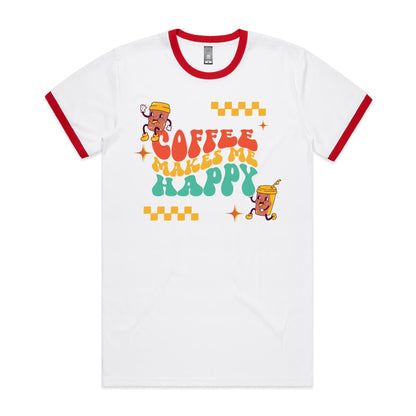 Coffee Makes Me Happy - Staple Ringer Tee