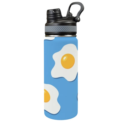 Fried Eggs - Insulated Water Bottle with Dual-Use Lid (18oz)