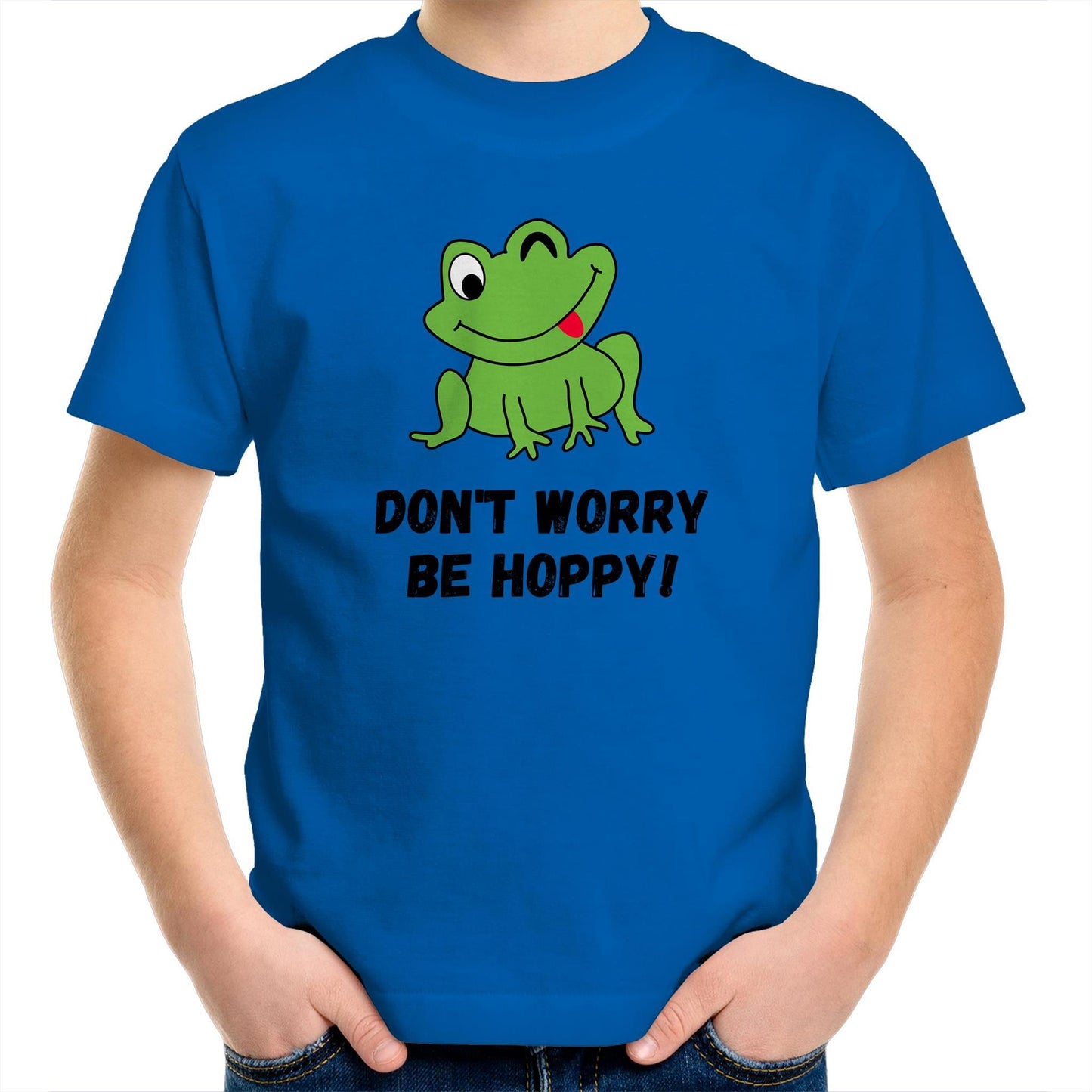 Don't Worry Be Hoppy, Frog - Kids Youth T-Shirt