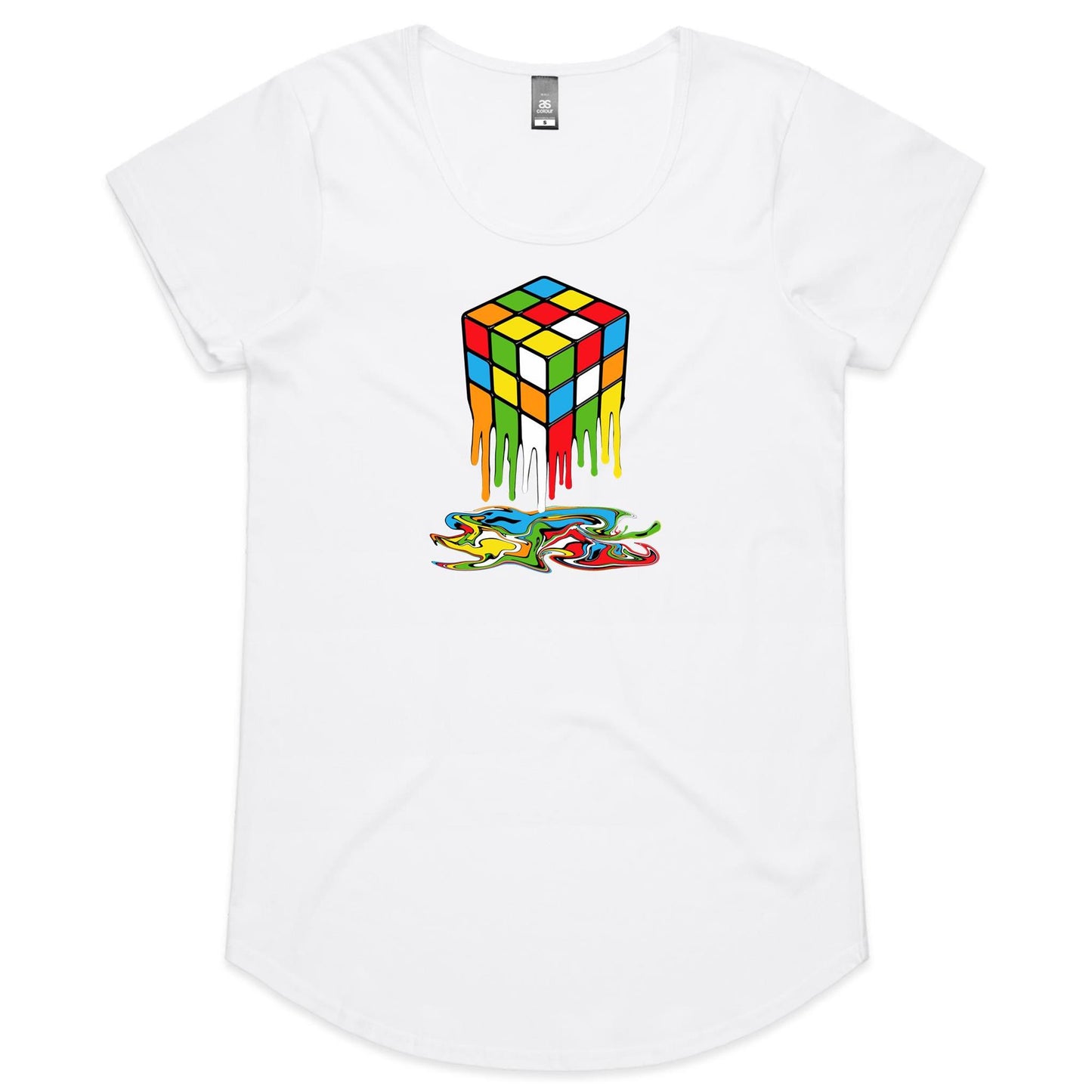 Melting Game Cube - Womens Scoop Neck T-Shirt