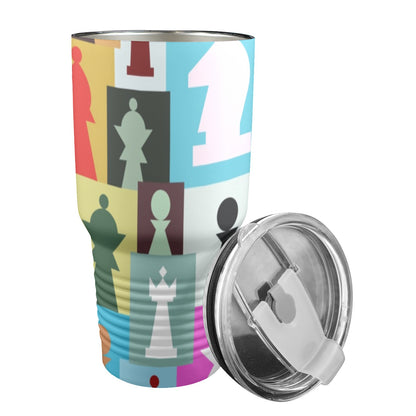 Colourful Chess - 30oz Insulated Stainless Steel Mobile Tumbler