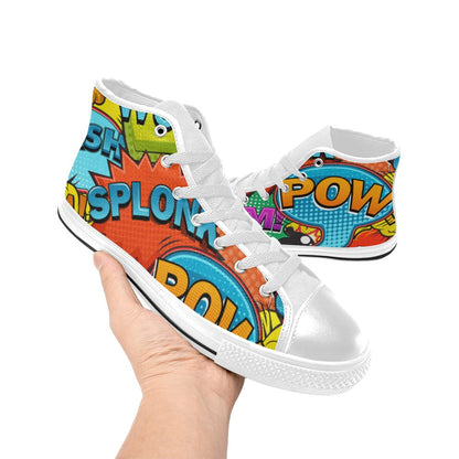 Comic Book 2 - Kids High Top Canvas Shoes