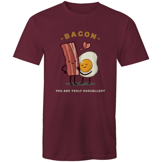 Bacon, You Are Truly Eggcellent - Mens T-Shirt Burgundy Mens T-shirt Food