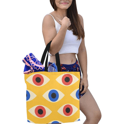 Eyes on Yellow - Full Print Canvas Tote Bag Full Print Canvas Tote Bag Printed Offshore