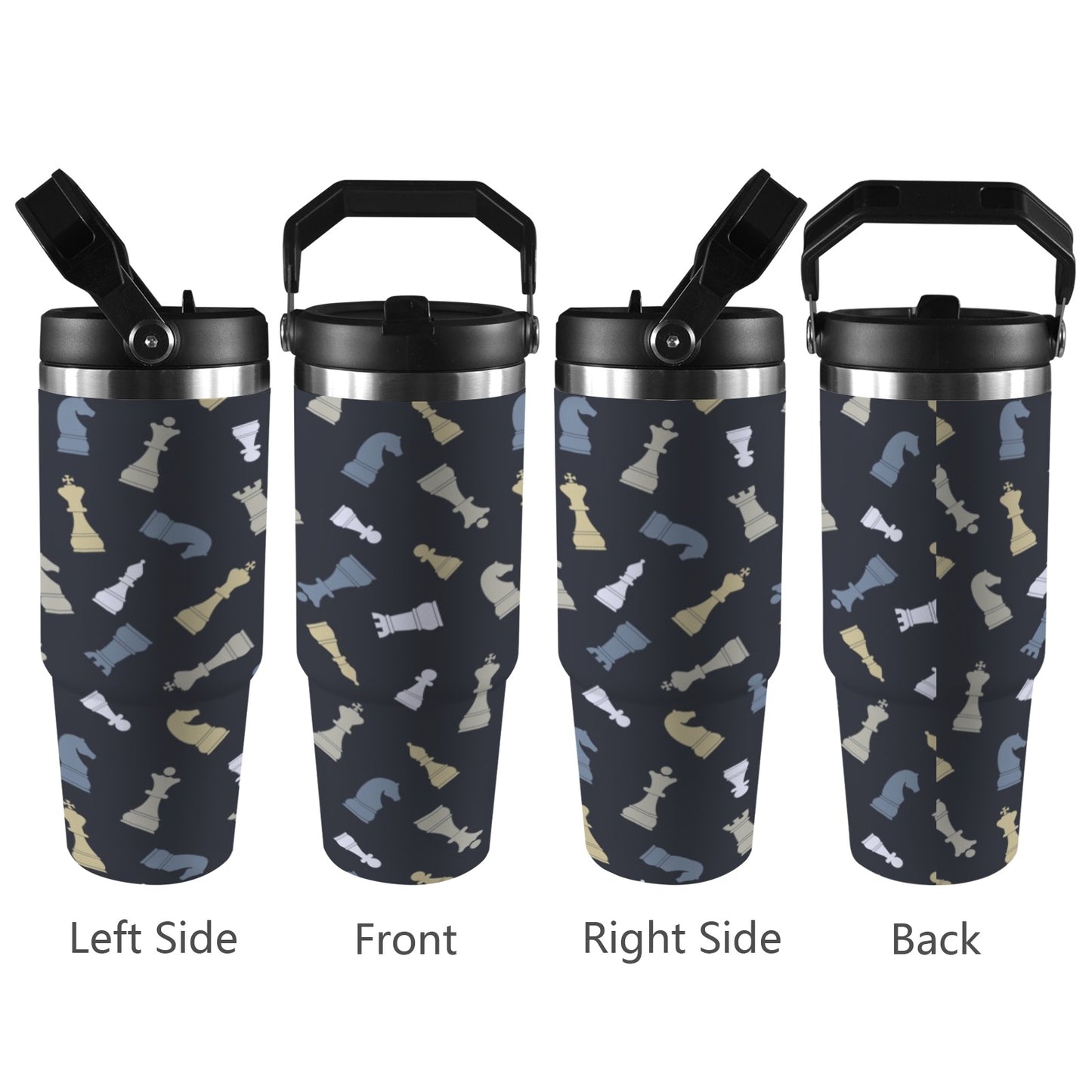 Chess Pattern - 30oz Tumbler with Top Handle