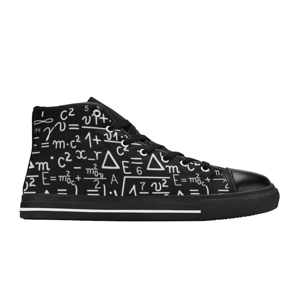 Mathematics - Men's High Top Canvas Shoes