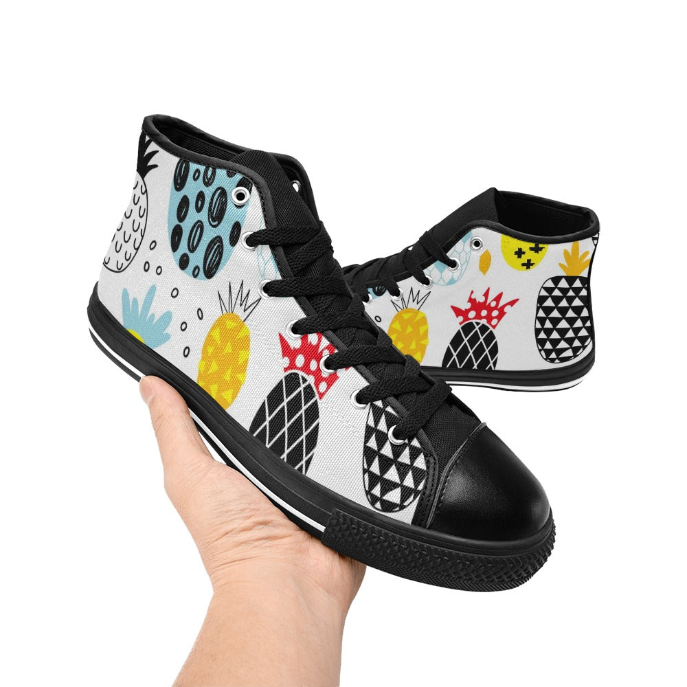 Crazy Pineapples - Men's High Top Canvas Shoes