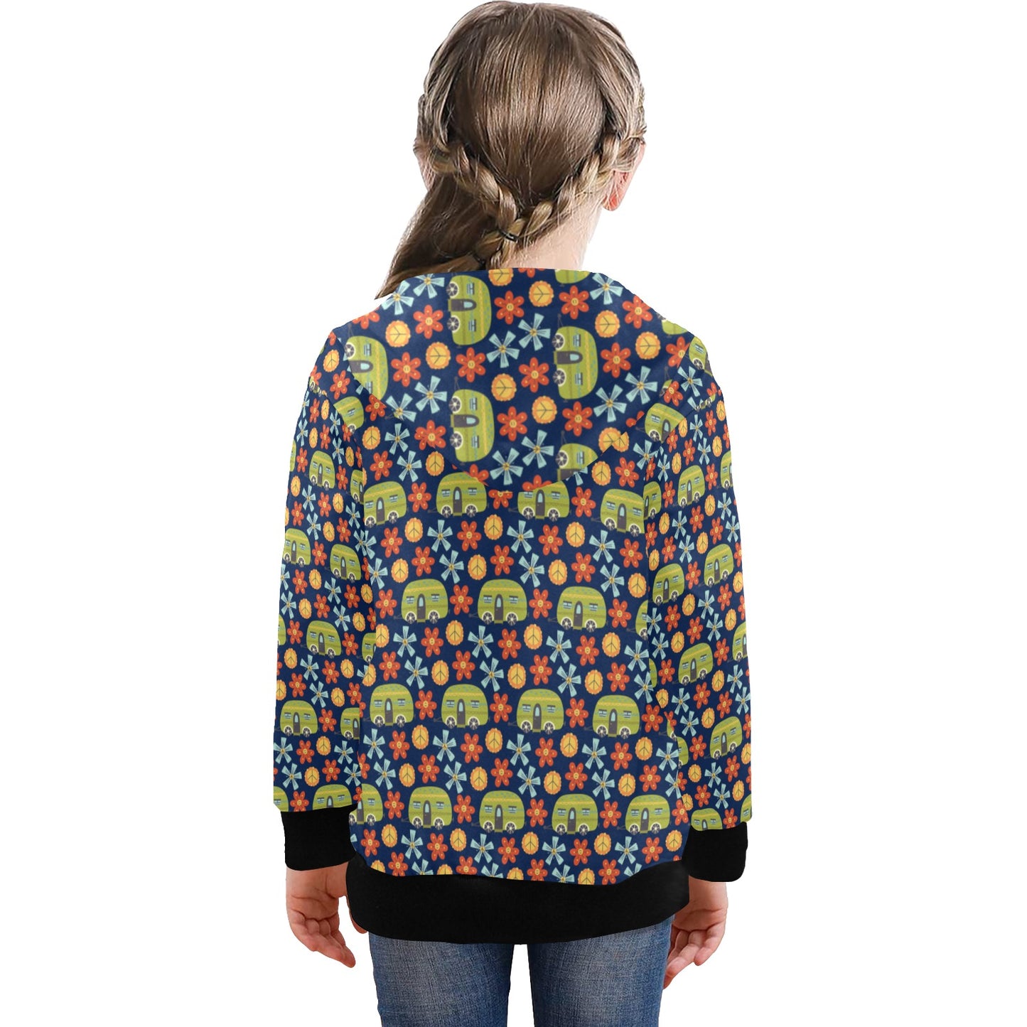 Hippy Caravan - Senior Girls Zip Up Hoodie