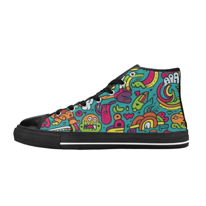 Crazy Characters - Kids High Top Canvas Shoes