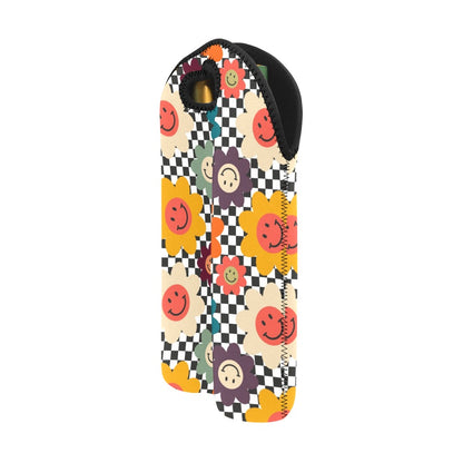 Happy Retro Flowers - 2-Bottle Neoprene Wine Bag