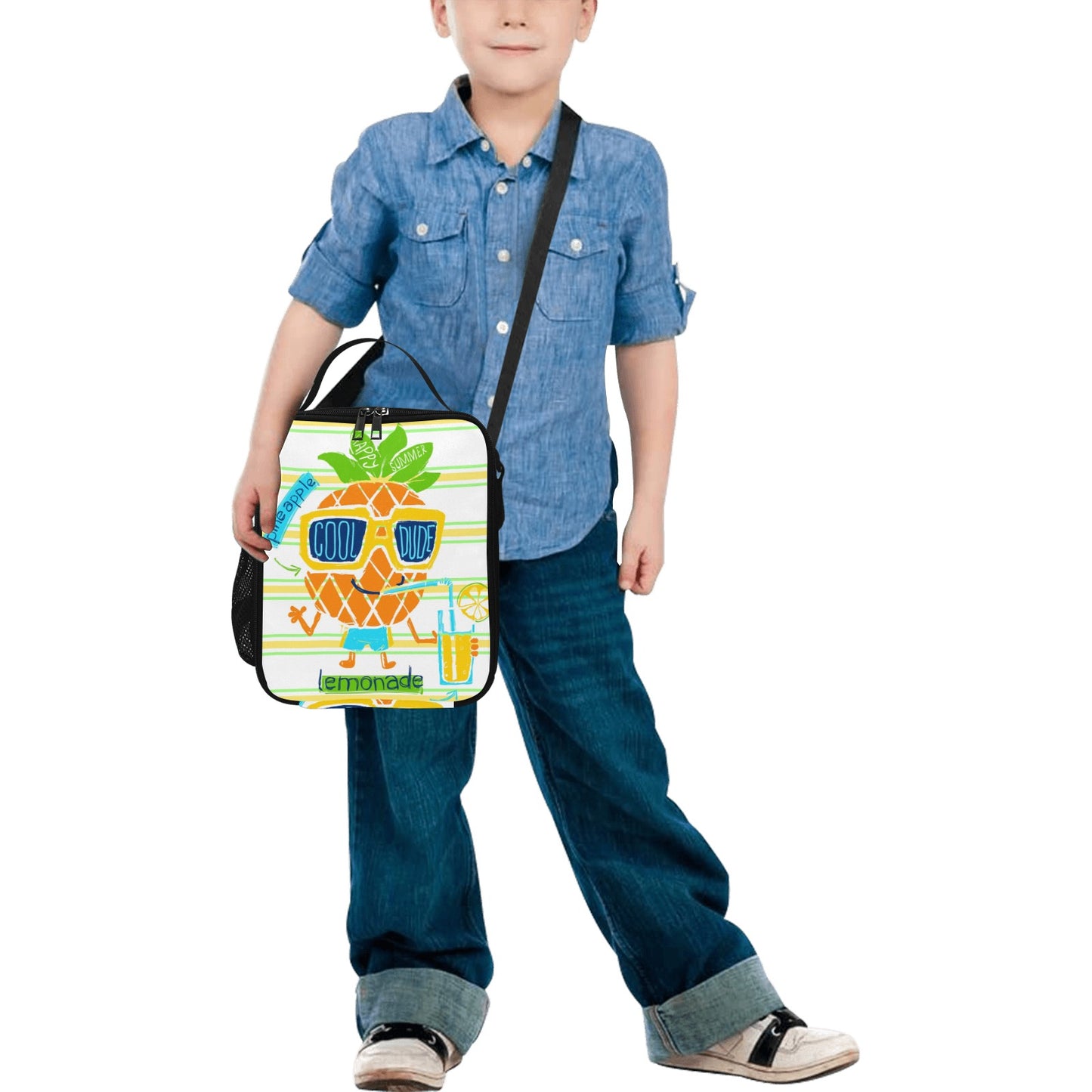 Cool Dude Pineapple - Crossbody Lunch Bag for Kids Kids Crossbody Lunch Bag