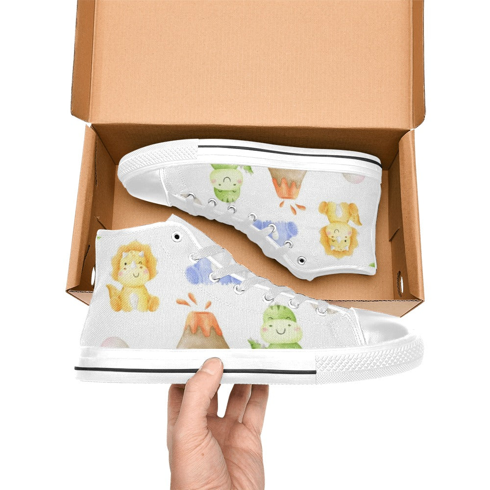 Hatching Dinosaurs - Kids' High Top Canvas Shoes