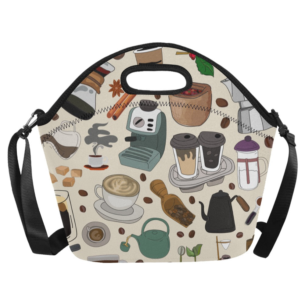 All The Coffee - Neoprene Lunch Bag/Large Neoprene Lunch Bag/Large Printed Offshore